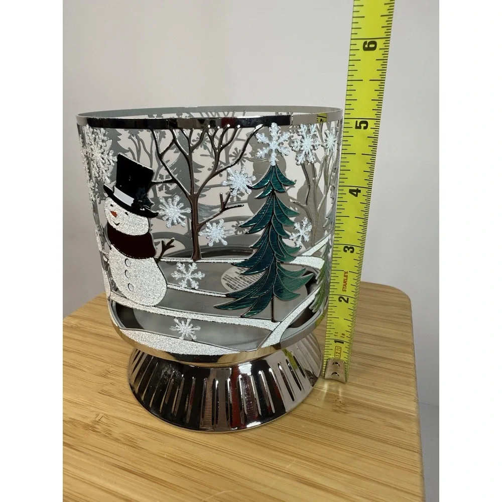 Bath & Body Works‎ SNOWMAN PEDESTAL CANDLE HOLDER 3 WICK NEW - Picture 6 of 6